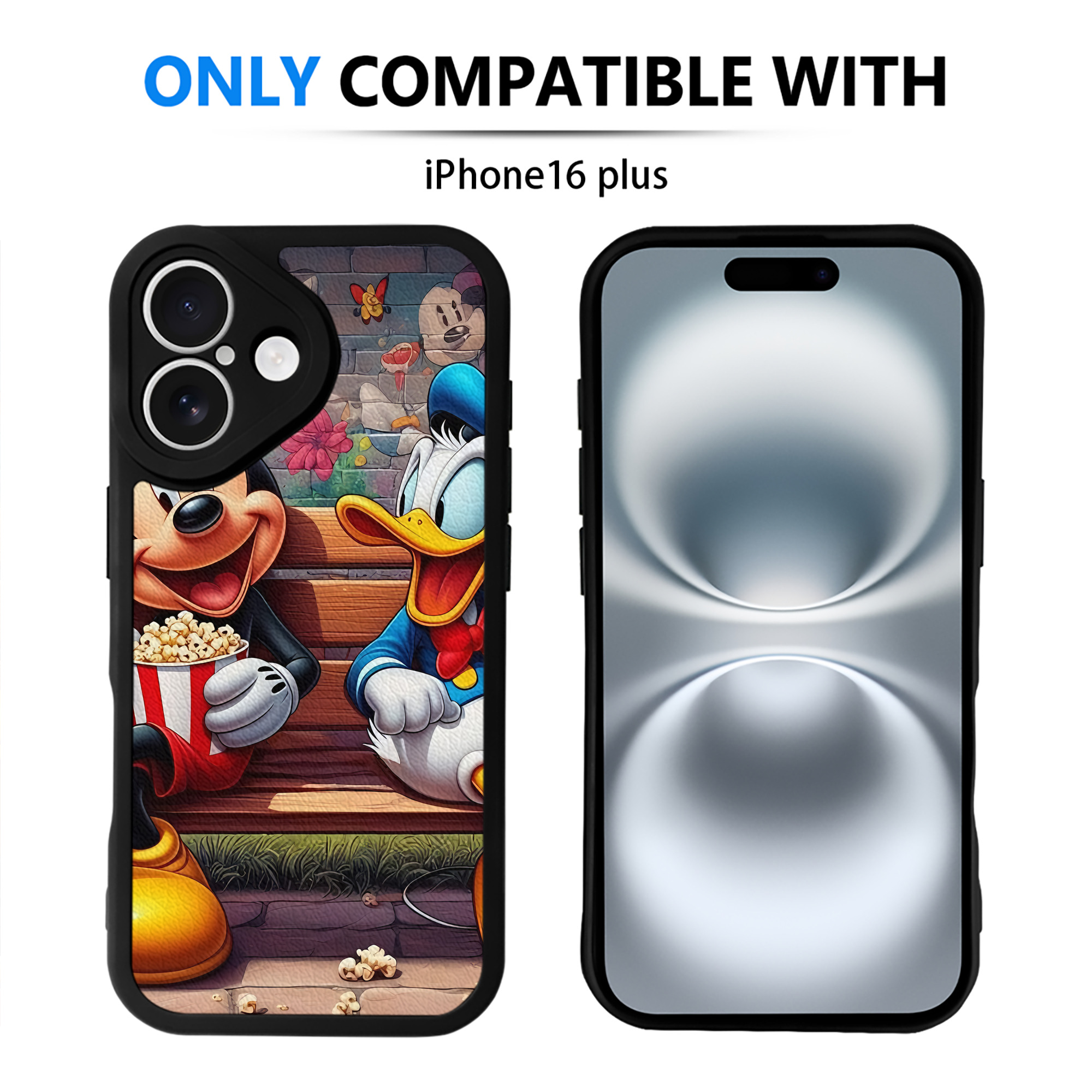 （画像用） ミッキーマウス Mickey Mouse 【iPhone 16シリーズ対応】シリコンスマホケース（レザー調） 材質：シリコン